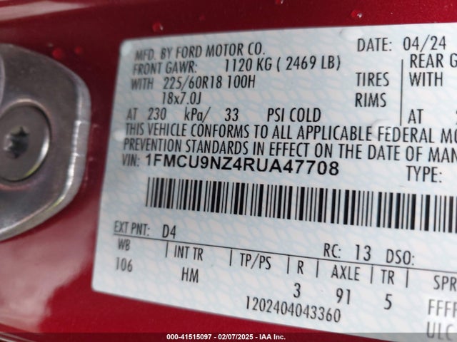 1FMCU9NZ4RUA47708 Ford Escape St-line Select