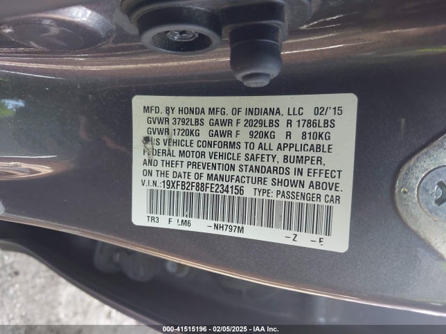 Honda CIVIC EX 2015 19XFB2F88FE234156 Image 9
