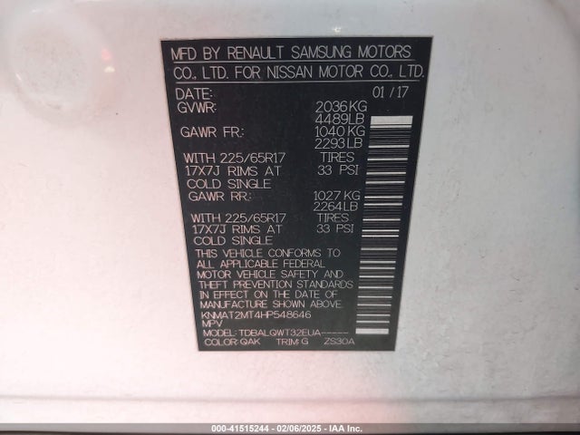 Nissan ROGUE SV 2017 KNMAT2MT4HP548646 Image 9