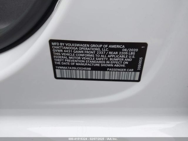 1VWMA7A35LC024598 Volkswagen Passat 2.0t R-line