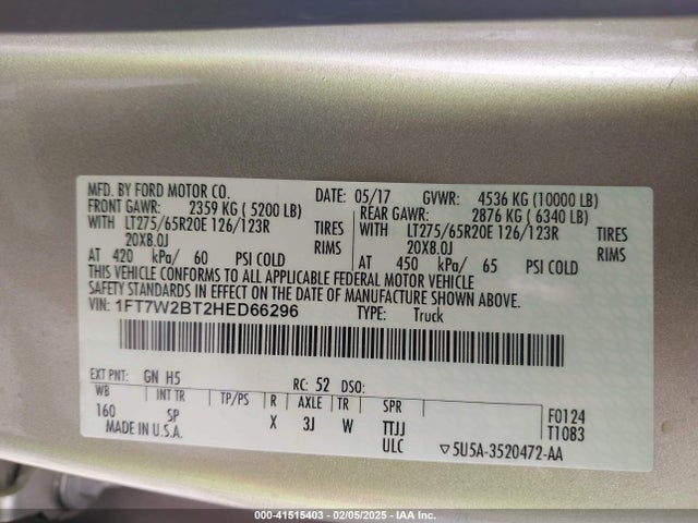 Ford F-250 King Ranch 2017 1FT7W2BT2HED66296 Image 9