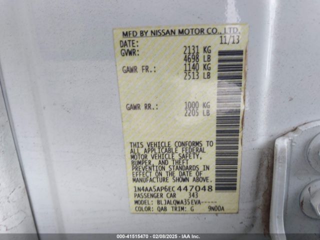 1N4AA5AP6EC447048 Nissan Maxima 3.5 S