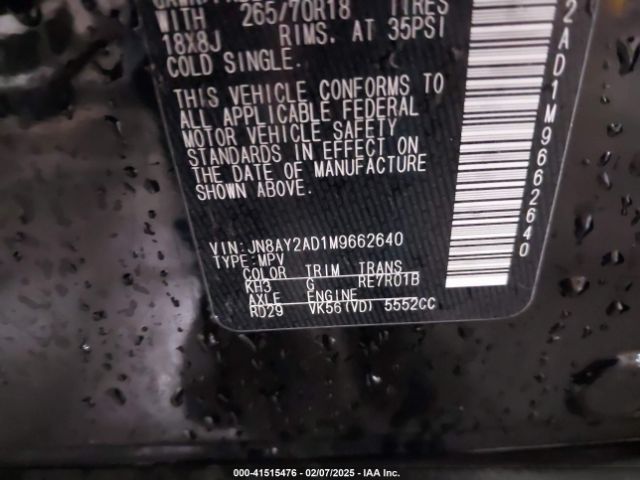 JN8AY2AD1M9662640 Nissan Armada Sv 4wd
