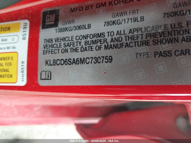 KL8CD6SA6MC730759 Chevrolet Spark Fwd 1lt Automatic