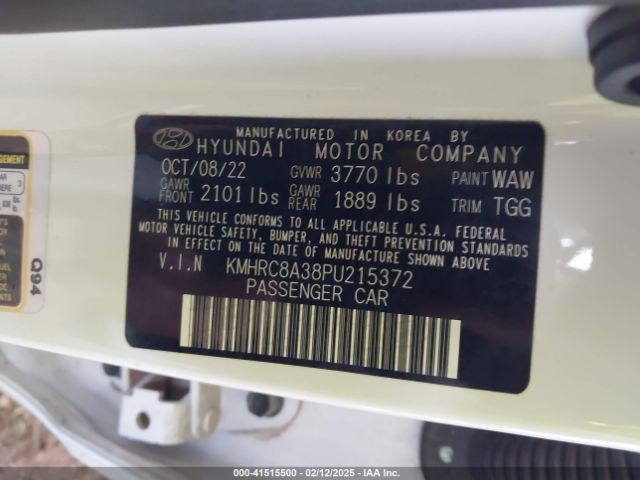 KMHRC8A38PU215372 Hyundai Venue Sel