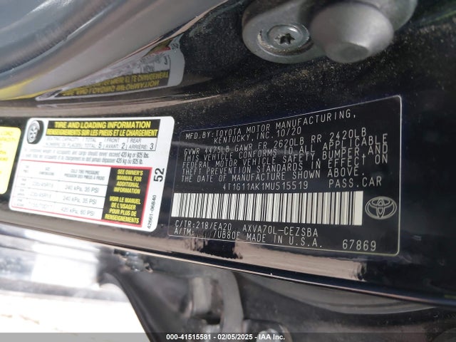 4T1G11AK1MU515519 Toyota CAMRY SE