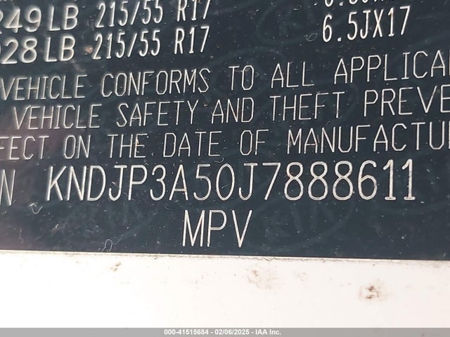 KIA SOUL + 2018 KNDJP3A50J7888611 Image 9