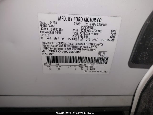 Ford EDGE SEL 2018 2FMPK4J99JBB99056 Image 9