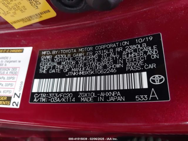 JTNKHMBX5K1062246 Toyota C-HR LE