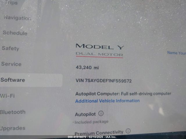 7SAYGDEF1NF559572 Tesla Model Y Performance Dual Motor All-wheel Drive