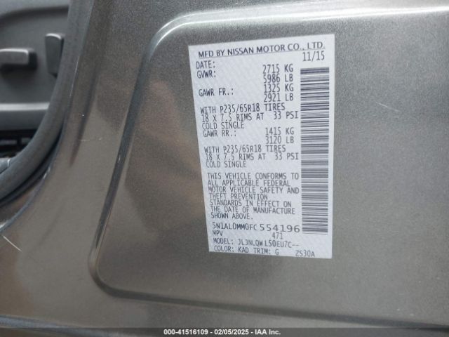 5N1AL0MM0FC554196 Infiniti QX60