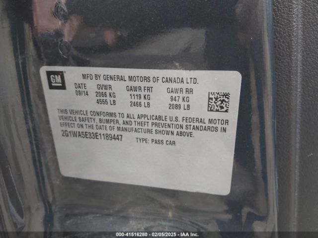 2G1WA5E33E1189447 Chevrolet Impala Limited Ls