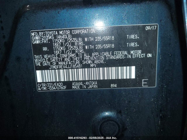 Toyota Rav4 Limited 2018 JTMDFREV4JJ185481 Image 9
