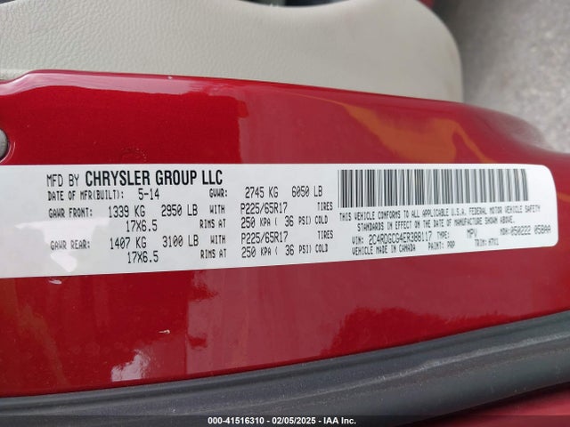 Dodge Grand Caravan Sxt 2014 2C4RDGCG4ER388117 Image 9
