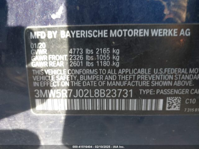 2020 BMW 330I 3MW5R7J02L8B23731 Photo 8