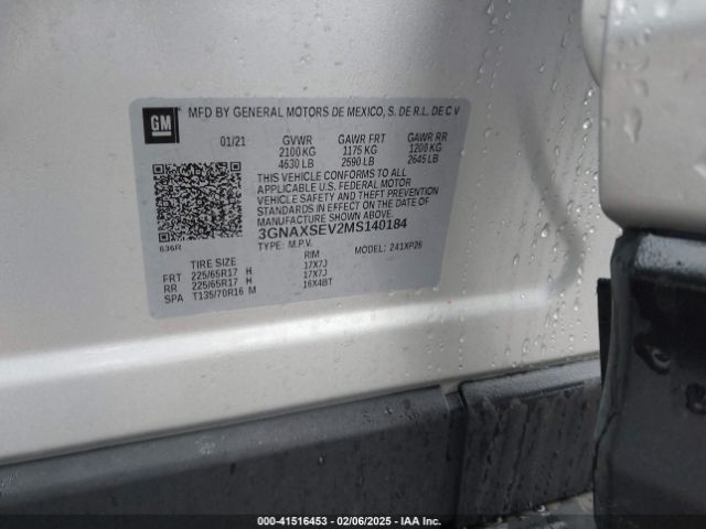 3GNAXSEV2MS140184 Chevrolet EQUINOX LS