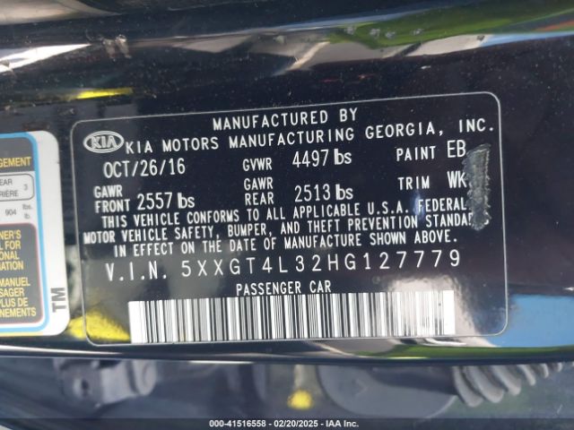 5XXGT4L32HG127779 KIA Optima Lx