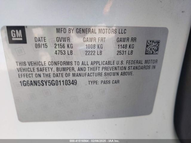 1G6AN5SY5G0110349 Cadillac ATS-V