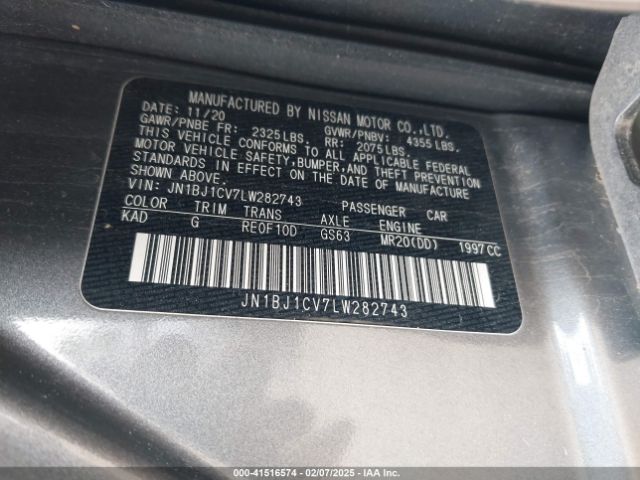JN1BJ1CV7LW282743 Nissan Rogue Sport S Fwd Xtronic Cvt