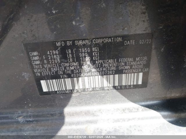4S3GKAM66N3607362 Subaru Impreza Sport