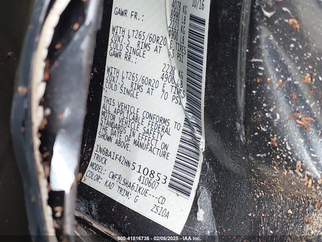 1N6BA1F42HN510853 Nissan Titan Xd Sv Diesel