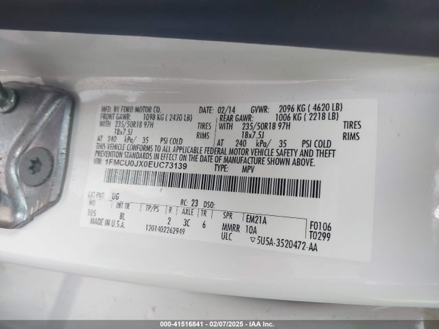Ford Escape Titanium 2014 1FMCU0JX0EUC73139 Image 9