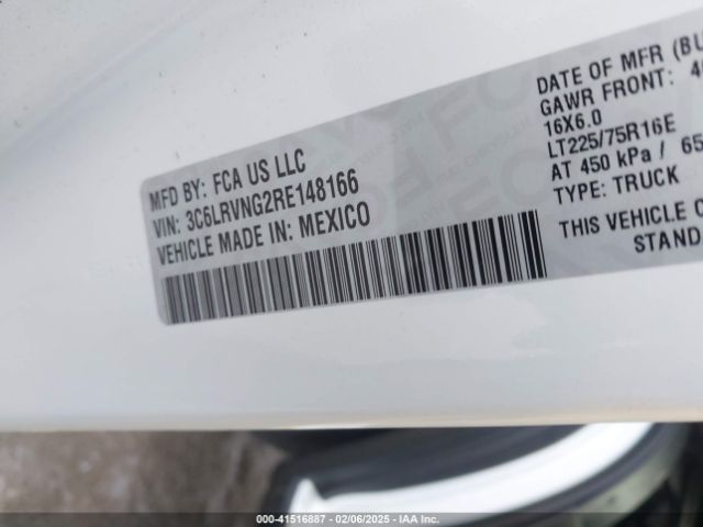 3C6LRVNG2RE148166 RAM Promaster 1500 Low Roof 118 Wb W/pass Seat