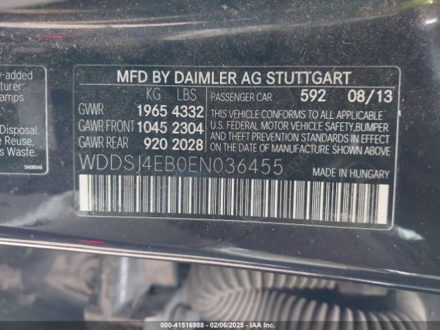 WDDSJ4EB0EN036455 Mercedes-Benz CLA 250