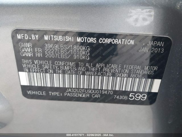 2013 MITSUBISHI LANCER JA32U2FU9DU019470 Photo 8