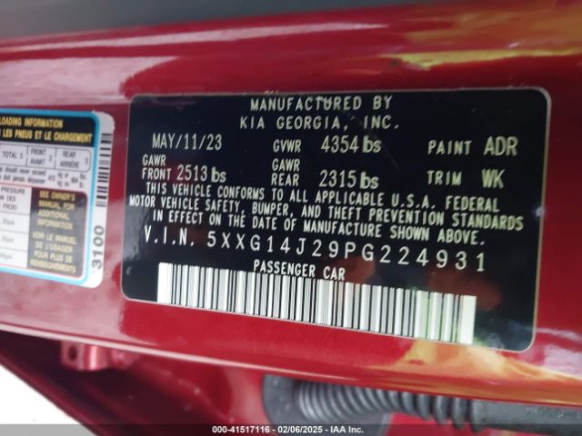 5XXG14J29PG224931 KIA K5 LXS
