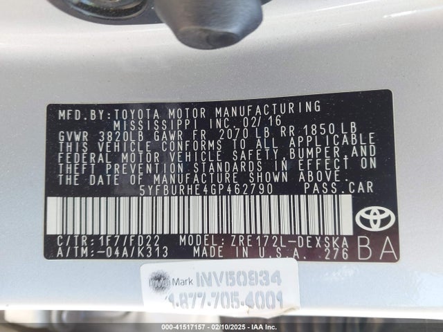 Toyota Corolla S Plus 2016 5YFBURHE4GP462790 Image 9