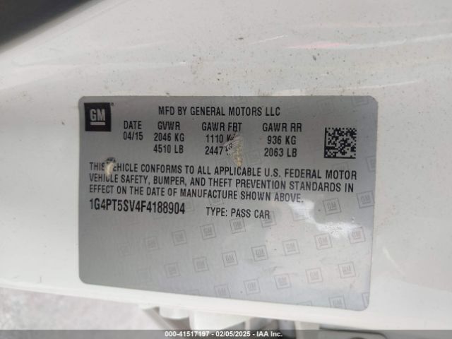 1G4PT5SV4F4188904 Buick Verano Premium Turbo Group