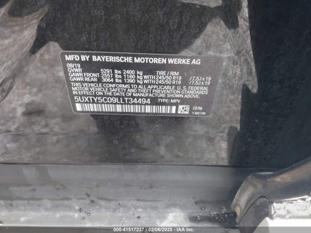 5UXTY5C09LLT34494 BMW X3 Xdrive30i