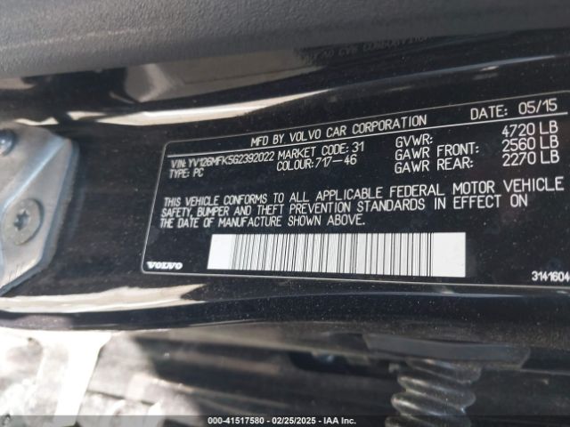 YV126MFK5G2392022 Volvo S60 T5 Drive-e Premier