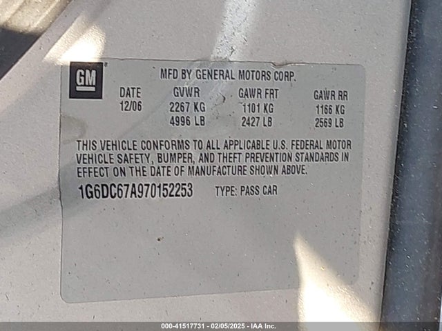 2007 CADILLAC STS 1G6DC67A970152253 Photo 8