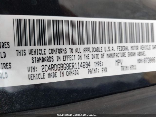 2C4RDGBG8ER114694 Dodge Grand Caravan Se