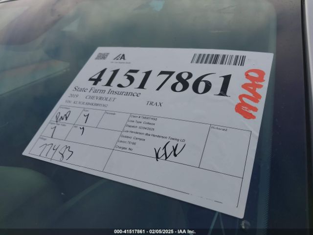 KL7CJLSB4KB895362 Chevrolet Trax Lt