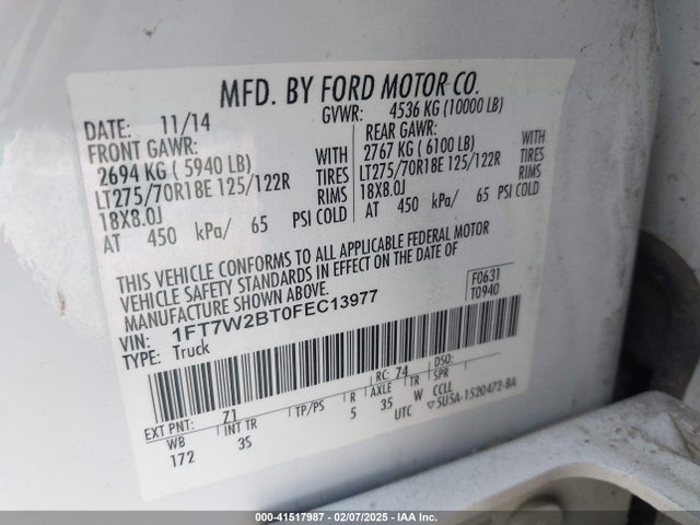 Ford F-250 Xlt 2015 1FT7W2BT0FEC13977 Image 9