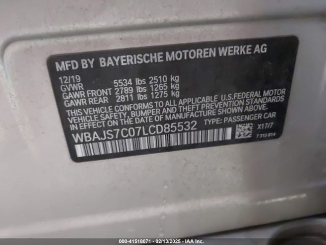 WBAJS7C07LCD85532 BMW M550i Xdrive