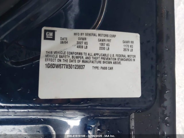 2005 CADILLAC STS 1G6DW677X50123837 Photo 8
