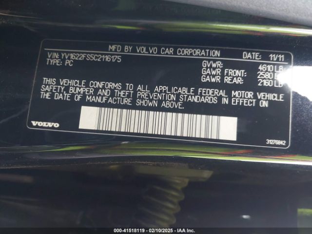 2012 VOLVO S60 YV1622FS5C2116175 Photo 8