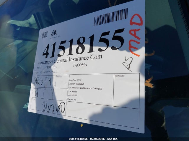 5TFAX5GN6HX092877 Toyota 2tr-fe