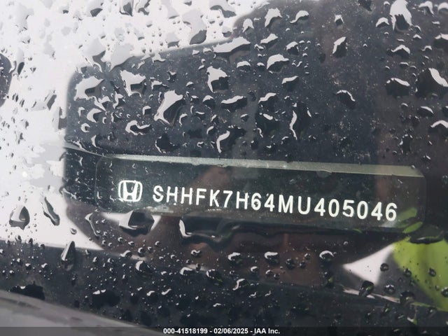 Honda CIVIC EX 2021 SHHFK7H64MU405046 Image 9