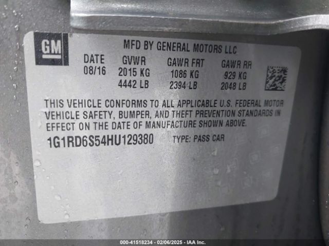 1G1RD6S54HU129380 Chevrolet Volt Premier