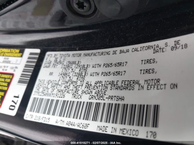 3TMCZ5ANXKM191226 Toyota Tacoma Trd Sport