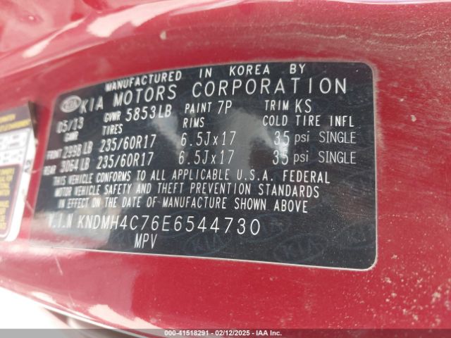 KNDMH4C76E6544730 KIA SEDONA EX
