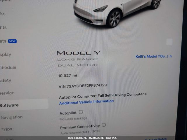 7SAYGDEE2PF874729 Tesla Model Y Awd/long Range Dual Motor All-wheel Drive