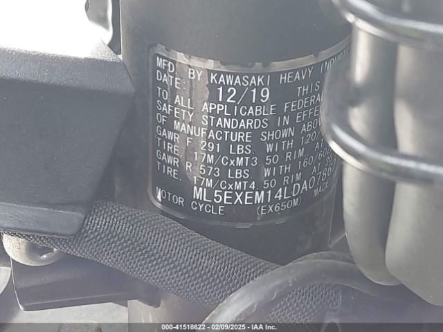 2020 KAWASAKI EX650 ML5EXEM14LDA07867 Photo 9
