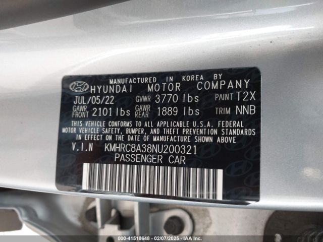 KMHRC8A38NU200321 Hyundai Venue Sel