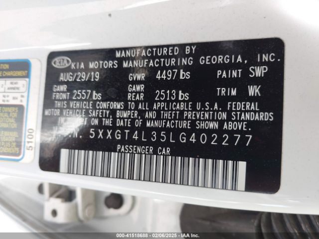 5XXGT4L35LG402277 KIA Optima Lx